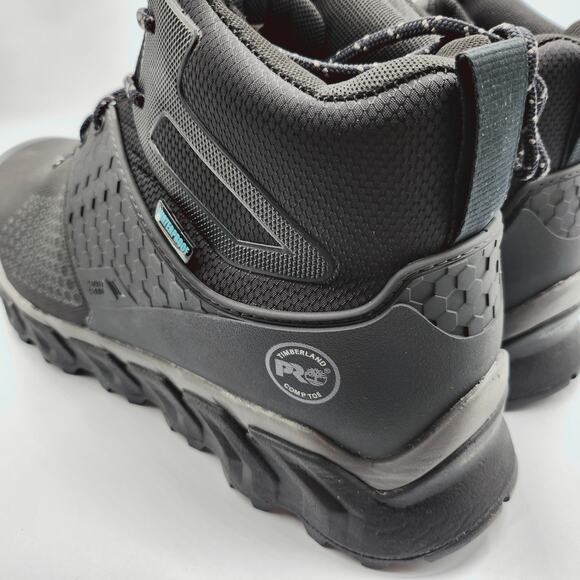 Mens Size 10 Timberland Work Boots Pro Ridgework Waterproof Black TB 1A1KBW 001